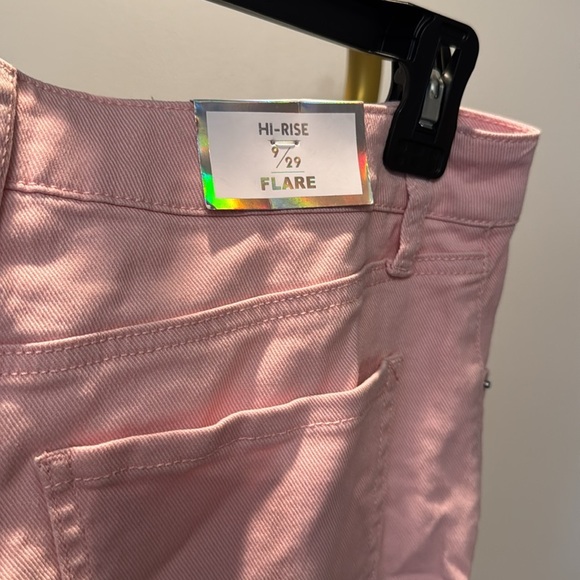 Tinseltown button fly hi rise flare Pink Jeans NWT 9 - Picture 4 of 10